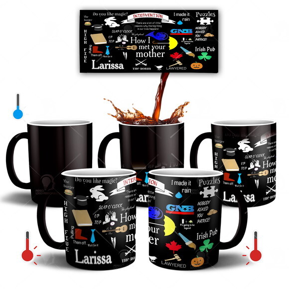 Caneca Mágica + Kit Série How I Met Your Mother com Nome