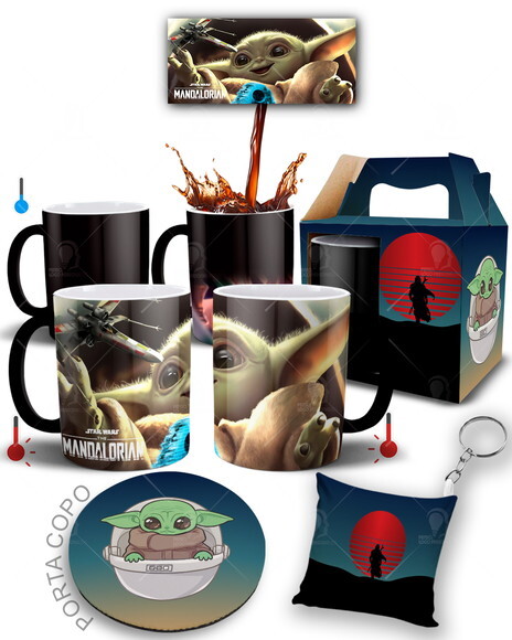 Caneca Mágica + kit Série The Mandalorian