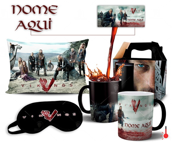 Caneca Mágica + Kit Série Vikings com Nome - Mod 002