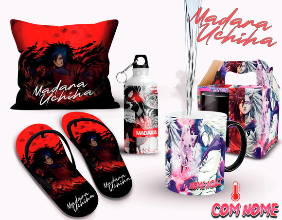 Caneca Mágica + Kit Uchiha Madara com Nome Personalizado