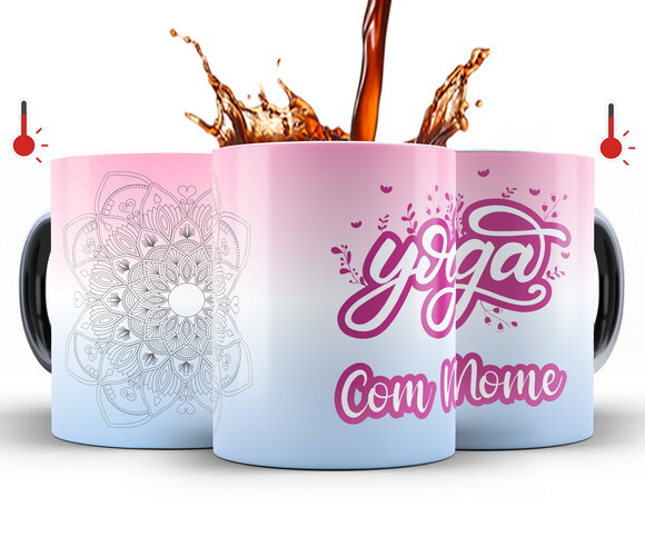 Caneca Mágica + Kit Yoga Meditação com Nome - Mod 002