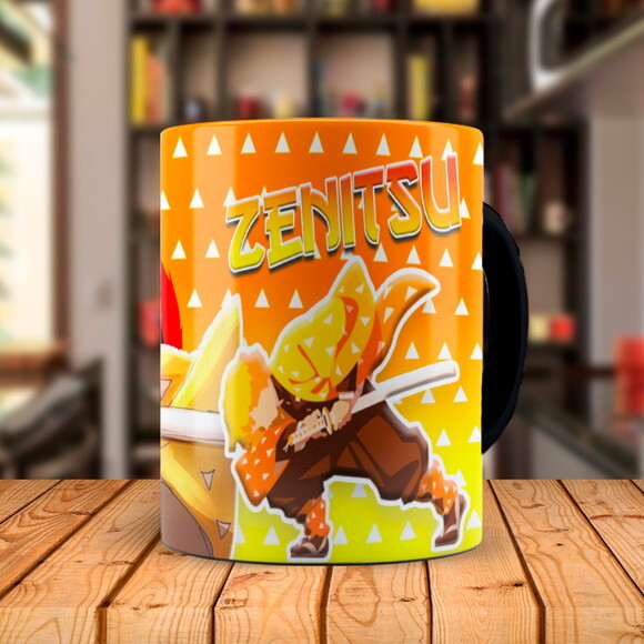 Caneca Mágica + Kit Zenitsu Demon Slayer com Nome