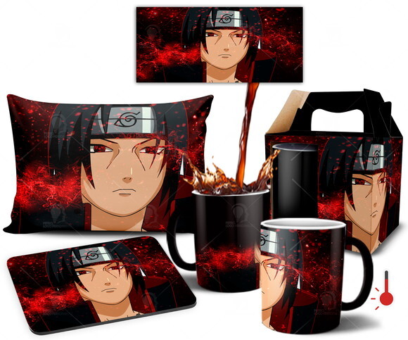 Caneca Mágica + Super Kit personalizado Itachi Uchiha Naruto