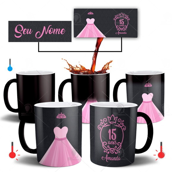 Caneca Mágica 15 anos debutante com seu Nome + Caixinha