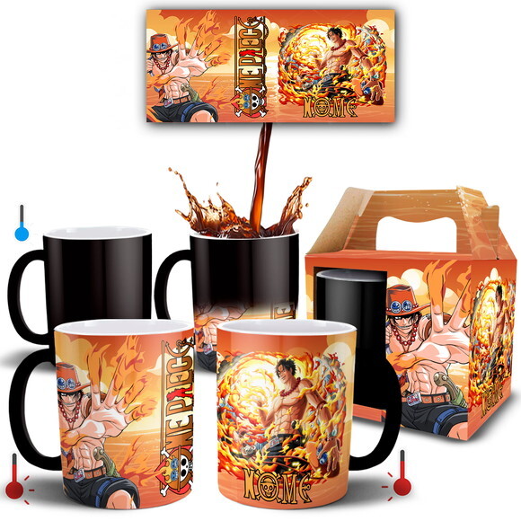 Caneca Mágica Ace Portgas One Piece com Nome - Mod 002