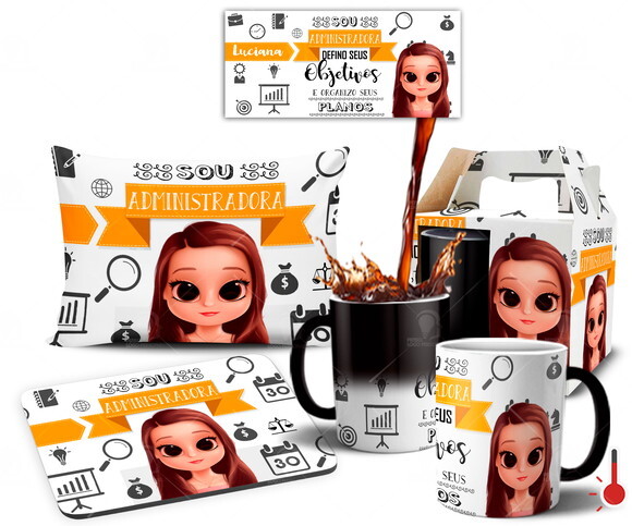 Caneca Mágica Administração + Kit Com Nome E Avatar