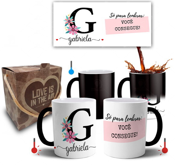 Caneca Mágica Alfabeto Personalize com Nome - Letra G
