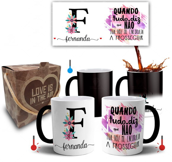 Caneca Mágica Alfabeto Personalize com Nome - Letra F