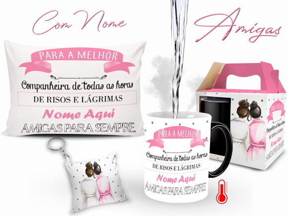 Caneca Mágica Amigas para Presente com Nome Personalizado