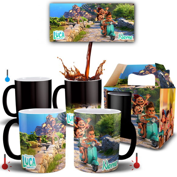 Caneca Mágica Animação Luca com Nome - Mod 001