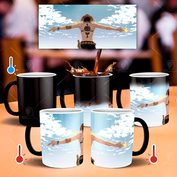 Caneca Mágica Anime One Piece Portgas D Ace