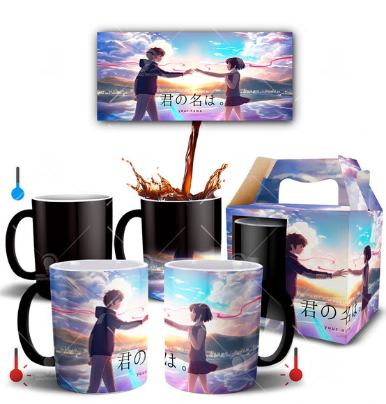 Caneca Mágica Anime Your Name + Caixinha - Mod 002
