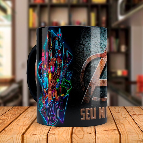 Caneca Mágica Avengers Vingadores Personalizada com nome