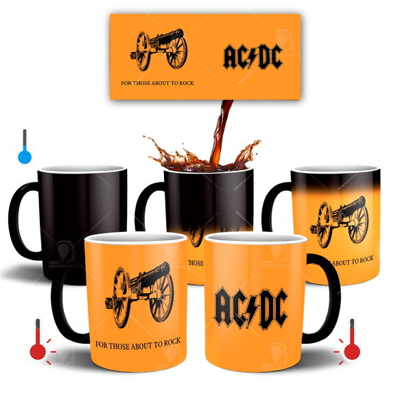 Caneca Mágica Banda ACDC Rock ac/dc- Mod 001