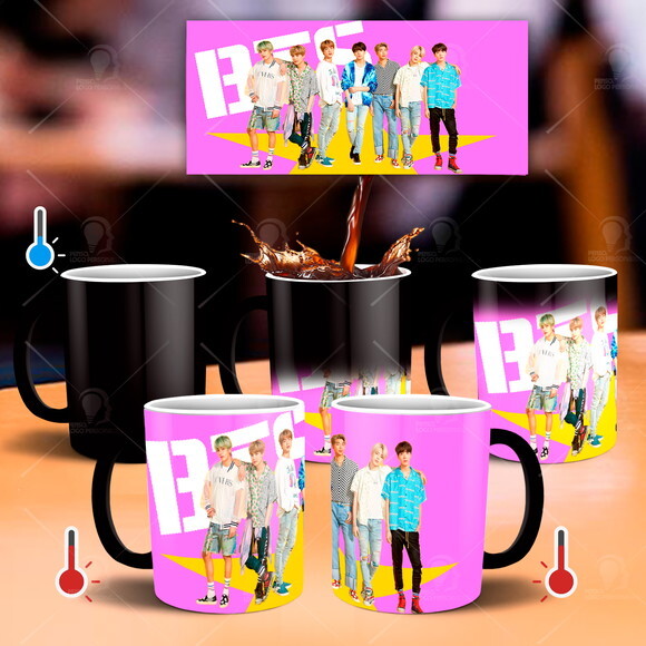 Caneca Mágica Banda Bts Kpop + KIT Personalizado