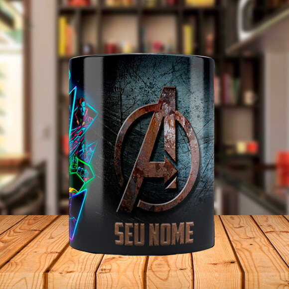Caneca Mágica Avengers Vingadores Personalizada com nome