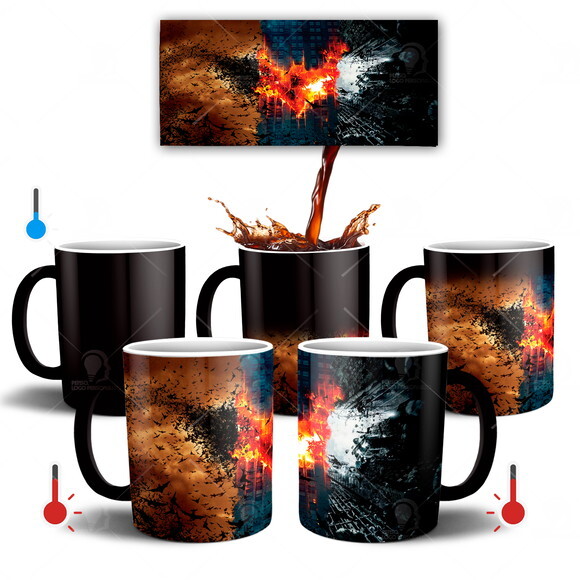 Caneca Mágica Batman Simbolo + Caixinha - Mod 004