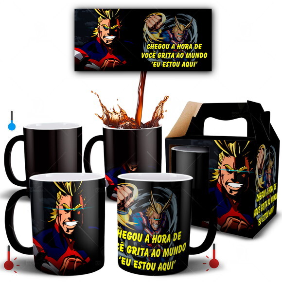 Caneca Mágica Boku no Hero All Might + Caixinha