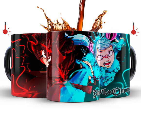 Caneca Mágica Black Clover Asta e Noelle + Caixinha