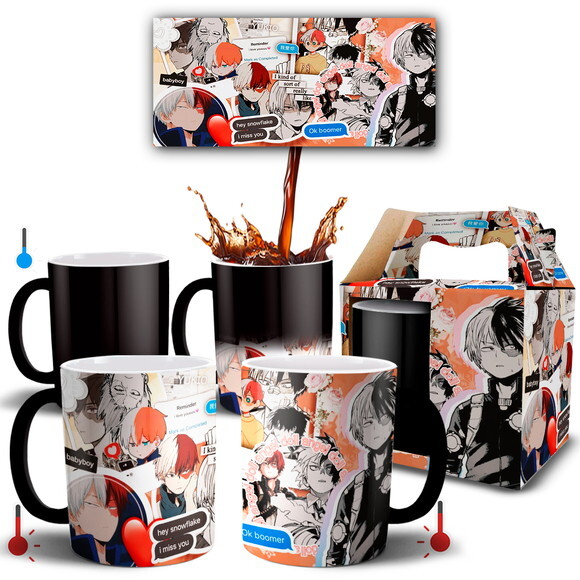 Caneca Mágica Boku no Hero Todoroki Shoto + Caixinha Mod 02