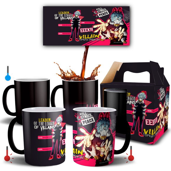 Caneca Mágica Boku No Hero Tomura Shigaraki liga do vilões