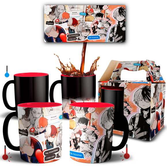 Caneca Mágica Boku no Hero Todoroki Shoto + Caixinha Mod 02