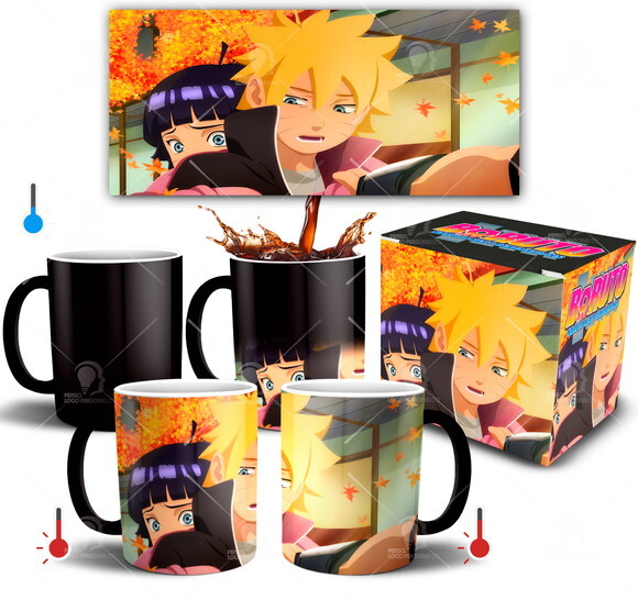 Caneca Mágica Boruto E Himawari + Caixinha