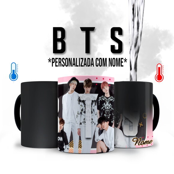 Caneca Mágica Bts Banda K-pop com Nome Personalizado