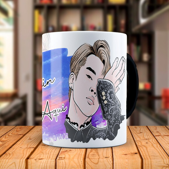 Caneca Mágica BTS Jimin Personalizada com Nome