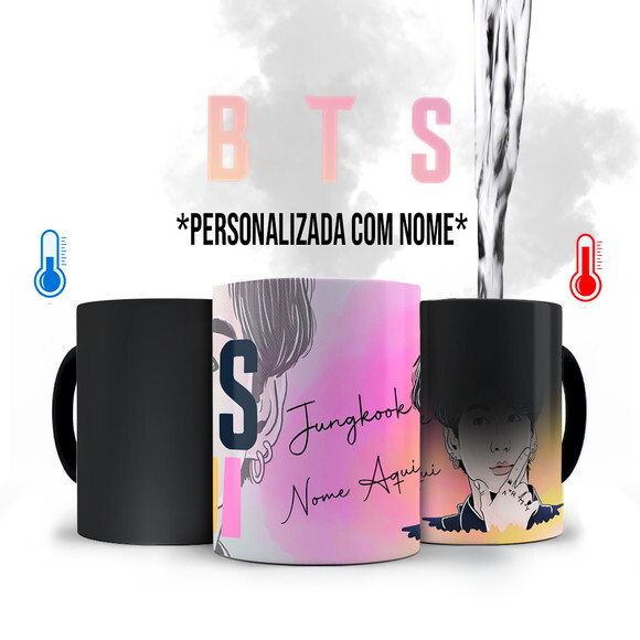Caneca Mágica BTS Jungkook Personalizada com Nome