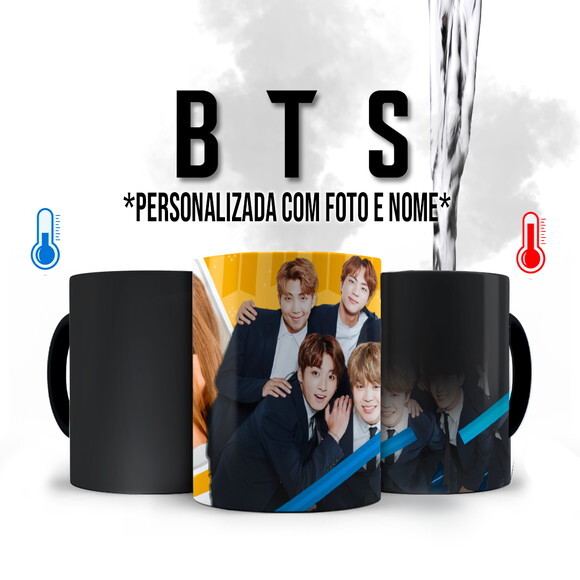 Caneca Mágica Bts K-pop Personalizada com Foto e Nome