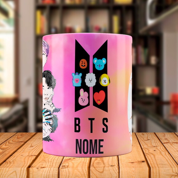 Caneca Mágica Bts K-pop Personalizada com Nome