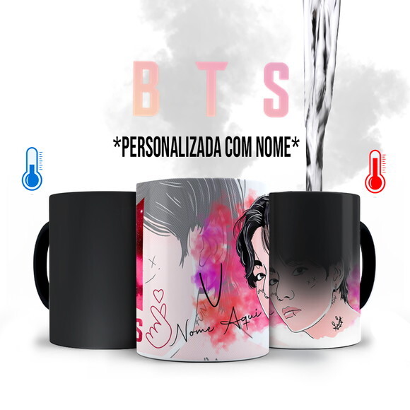 Caneca Mágica BTS V Personalizada com Nome