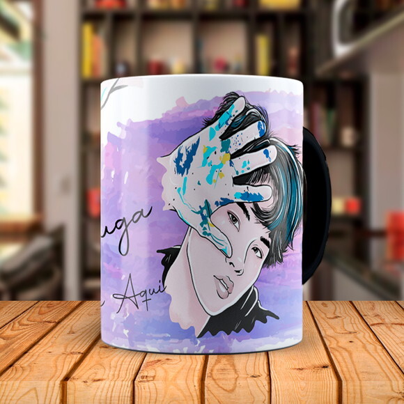 Caneca Mágica BTS Suga Personalizada com Nome