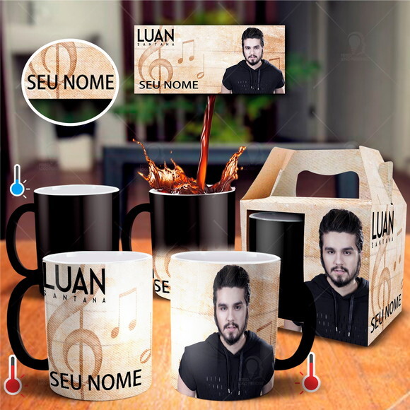 Caneca Mágica Cantor Luan Santana Personalize Com Seu Nome