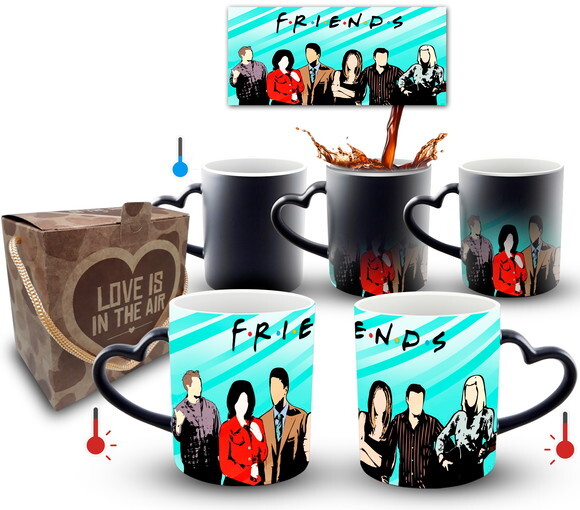 Caneca Mágica Coração Série Friends + Caixa - Mod 002