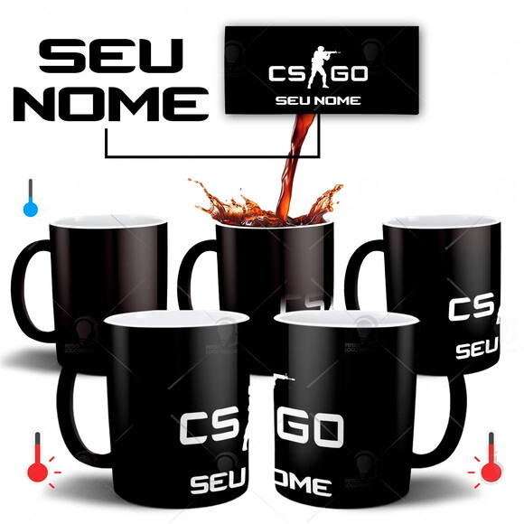 Caneca Mágica Counter Strike Personalize com seu Nome