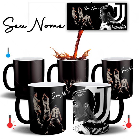Caneca Mágica Cristino Ronaldo Cr7 Juventus com Nome