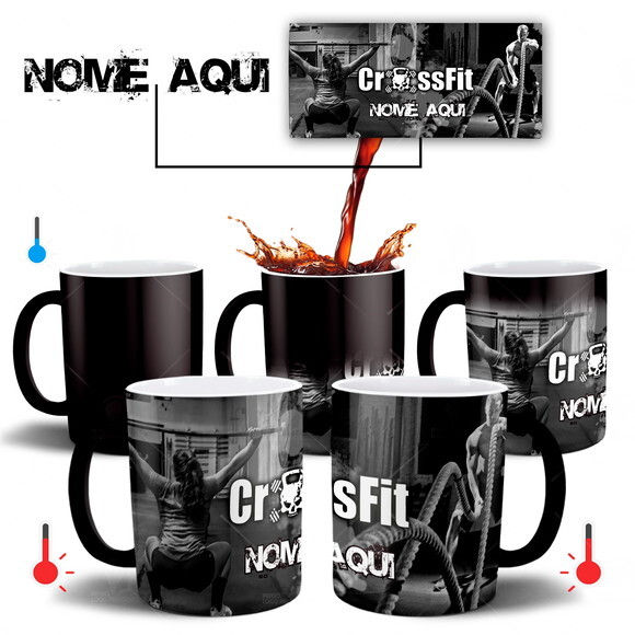 Caneca Mágica Crossfit Academia com nome