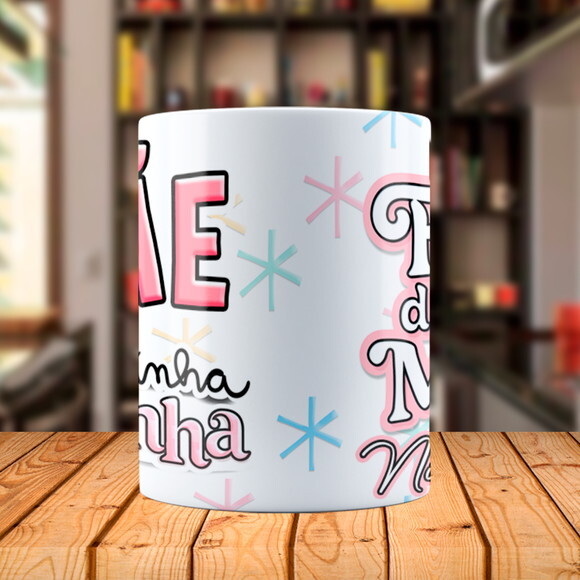 Caneca Mágica Dia das Mães Minha Rainha com Nome