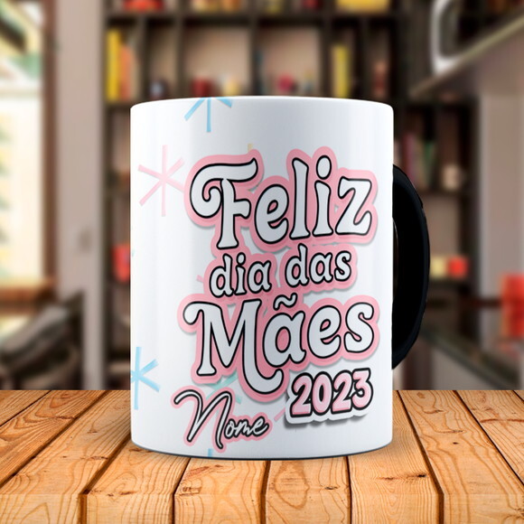 Caneca Mágica Dia das Mães Minha Rainha com Nome