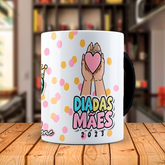 Caneca Mágica Dia das Mães Melhor Mãe do Mundo com Nome
