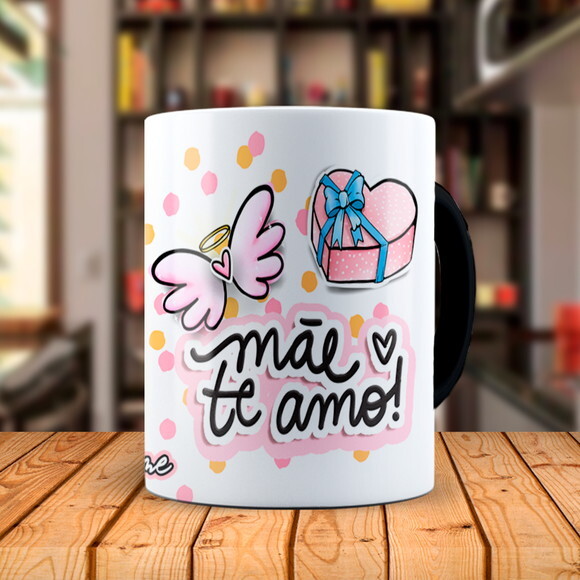 Caneca Mágica Dia das Mães Te Amo com Nome