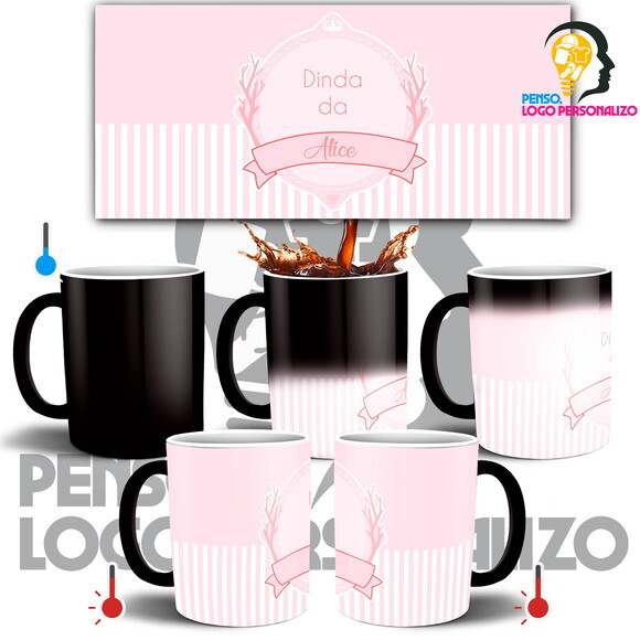Caneca Mágica Dinda Madrinha de Batizado + Caixinha Mod 004