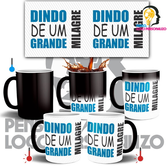 Caneca Mágica Dindo Padrinho de Batizado + Caixinha Mod 004