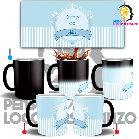 Caneca Mágica Dindo Padrinho de Batizado + Caixinha Mod 005