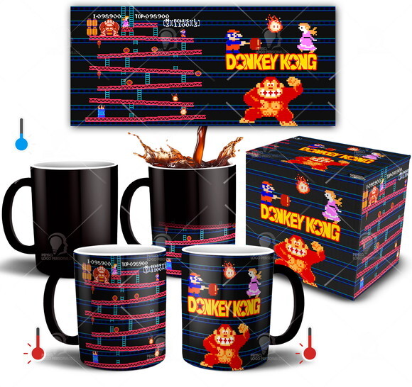 Caneca Mágica Donkey Kong Jogo Game + Caixinha presente
