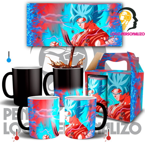 Caneca Mágica Dragon Ball Super Goku Blue + Caixinha