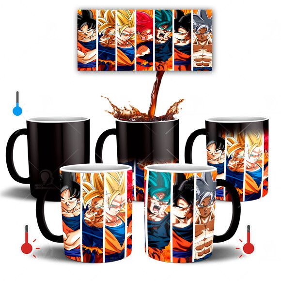 Caneca Mágica Dragon Ball Z Goku Evolução SSj