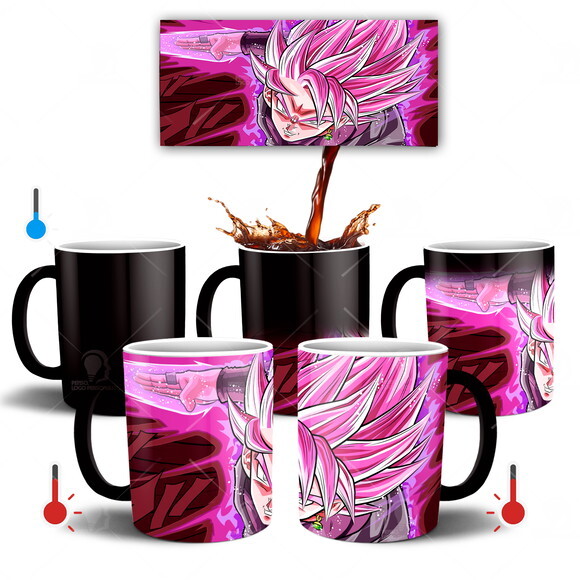Caneca Mágica Dragon Ball Z Goku Super Sayajin Rosé Mod 002